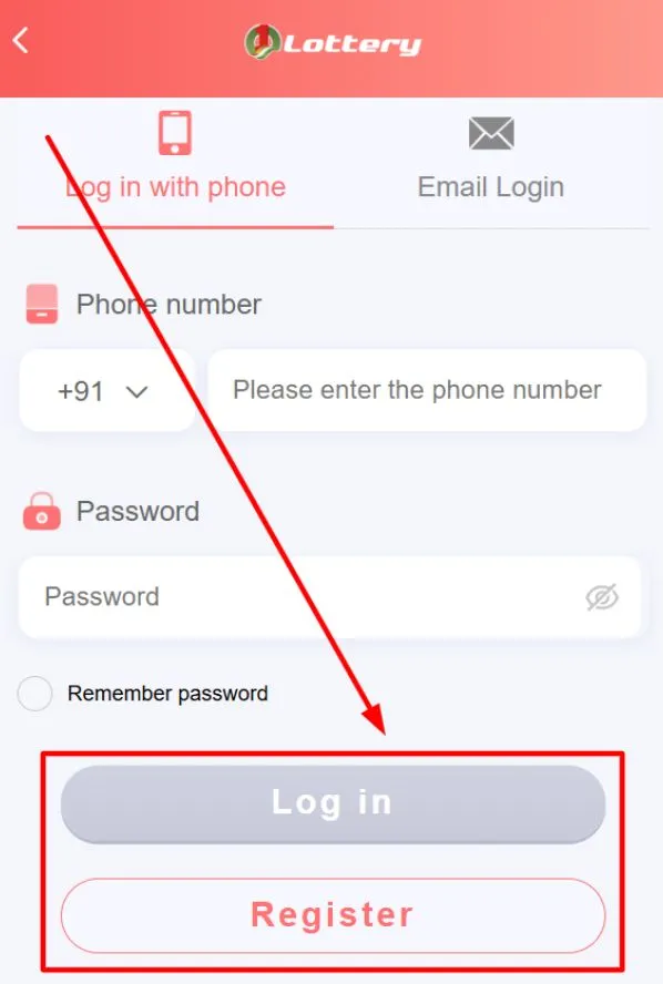Logging into 1 Lottery account